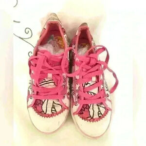 Skechers pink white ballerina spinning twirling shoes girl youth size 1.5